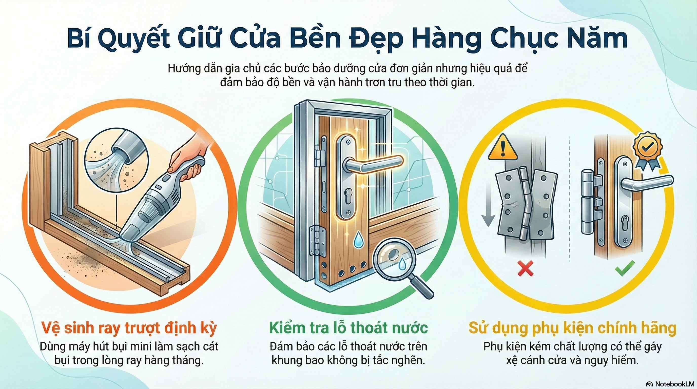 Lưu ý vàng để giữ cửa bền bì theo thời gian